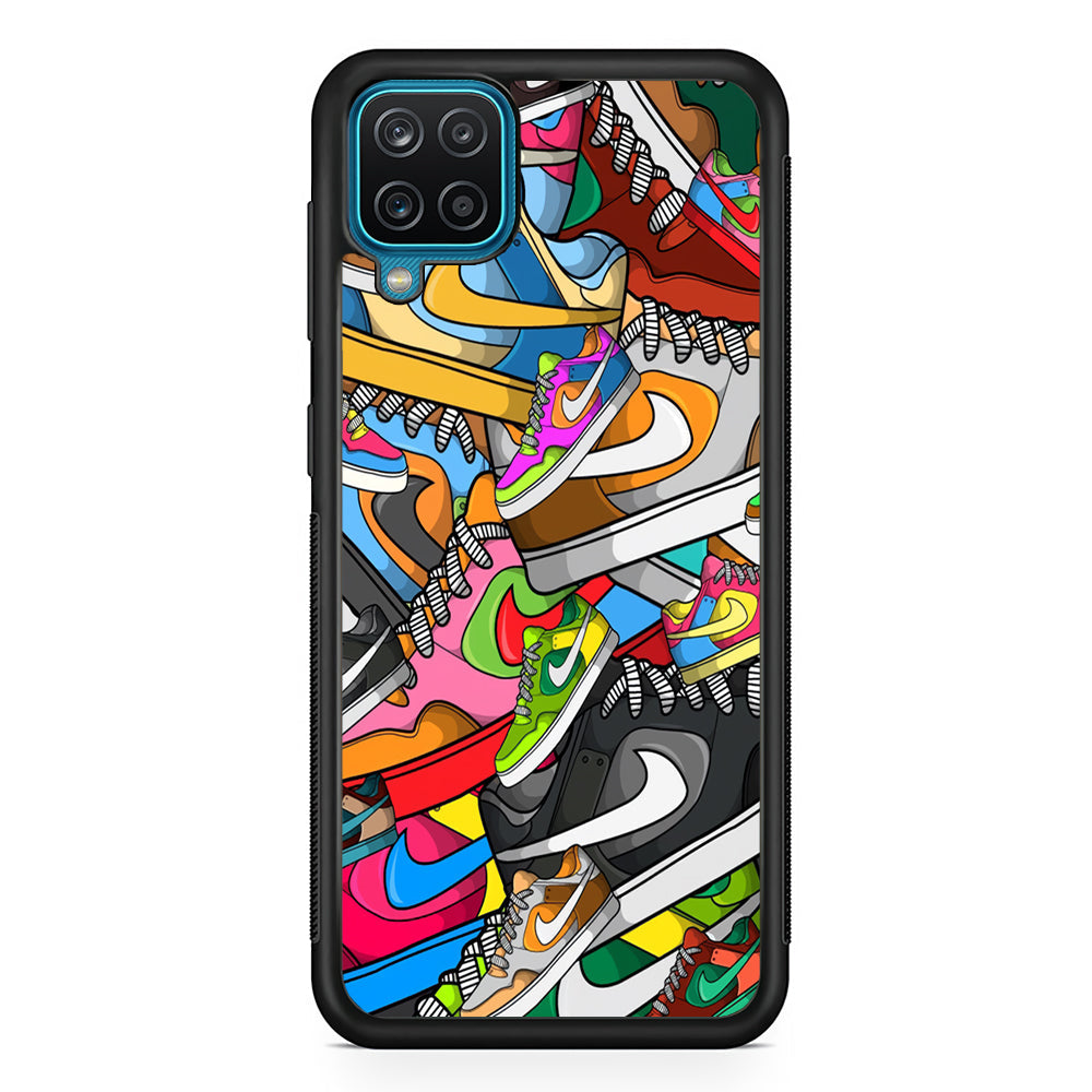 Nike Mix Shoes Samsung Galaxy A12 Case-Mobile Phone Case-Rubber Black (2D Case)-Altracase
