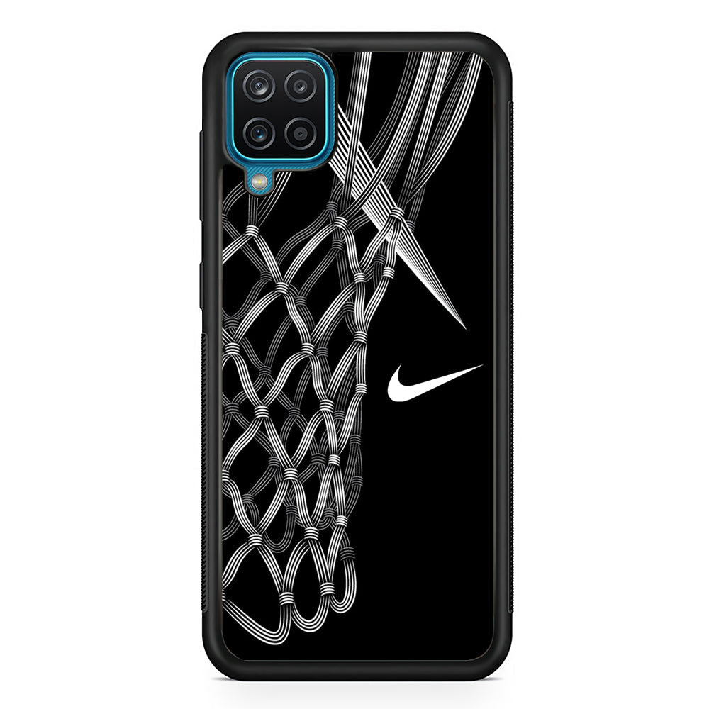 Nike Ring Basketball Samsung Galaxy A12 Case-Mobile Phone Case-Rubber Black (2D Case)-Altracase