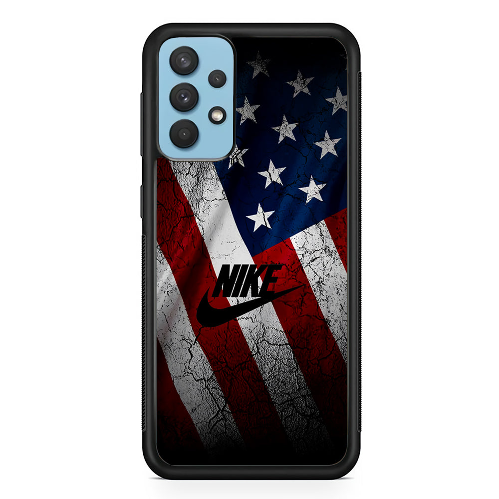 Nike USA Flag Samsung Galaxy A32 Case-Mobile Phone Case-Rubber Black (2D Case)-Altracase