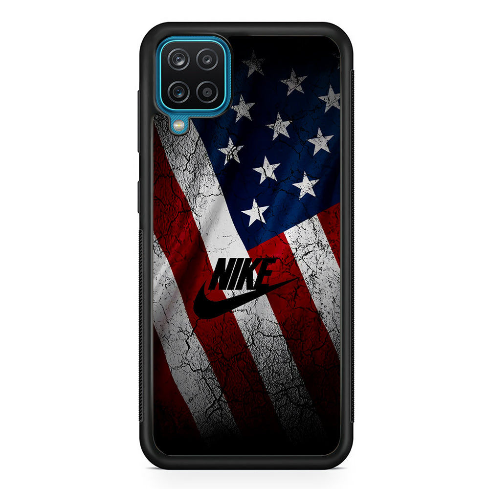 Nike USA Flag Samsung Galaxy A12 Case-Mobile Phone Case-Rubber Black (2D Case)-Altracase
