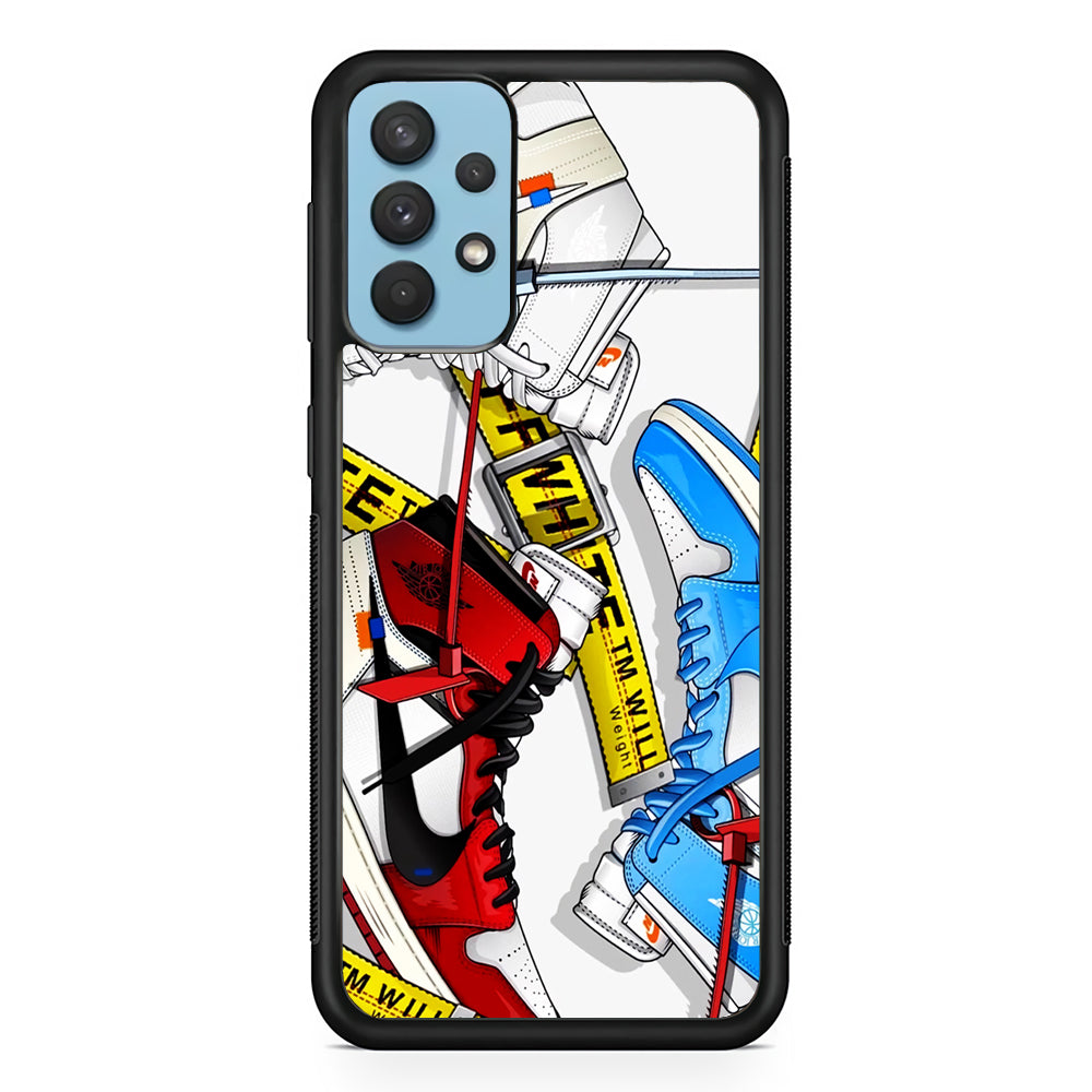 Nike X Air Jordan Shoes Collage Samsung Galaxy A32 Case-Mobile Phone Case-Rubber Black (2D Case)-Altracase