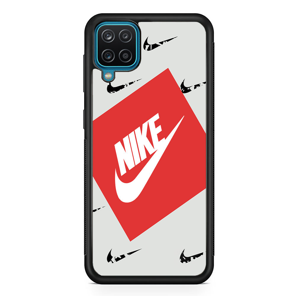 Nike in Red Box Samsung Galaxy A12 Case-Mobile Phone Case-Rubber Black (2D Case)-Altracase