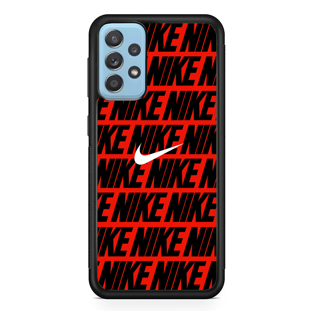 Nike in Red Samsung Galaxy A52 Case-Mobile Phone Case-Rubber Black (2D Case)-Altracase