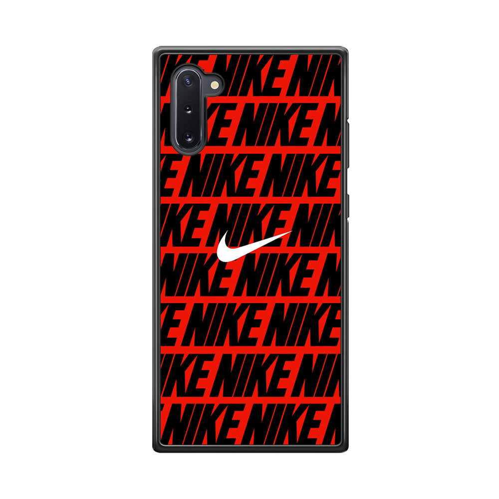 Nike in Red Samsung Galaxy Note 10 Case-Mobile Phone Case-Rubber Black (2D Case)-Altracase