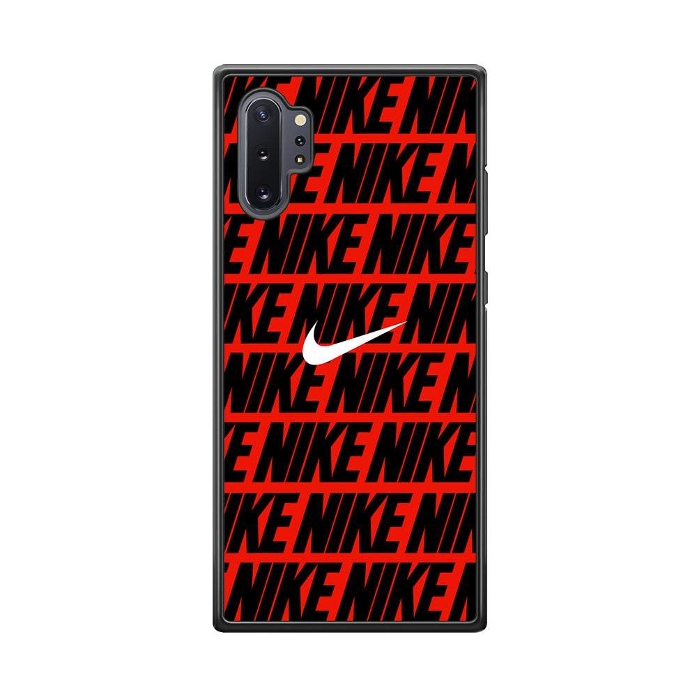 Nike in Red Samsung Galaxy Note 10 Plus Case-Mobile Phone Case-Rubber Black (2D Case)-Altracase