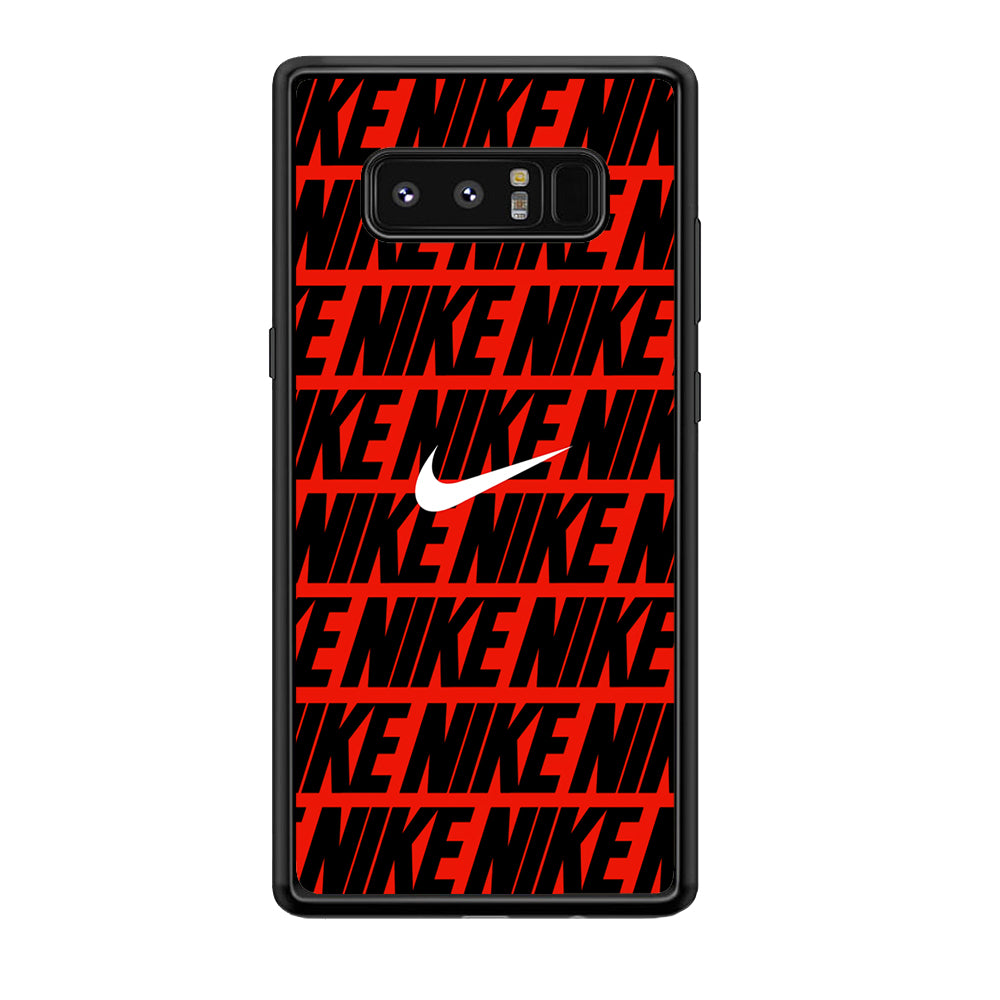 Nike in Red Samsung Galaxy Note 8 Case-Mobile Phone Case-Rubber Black (2D Case)-Altracase