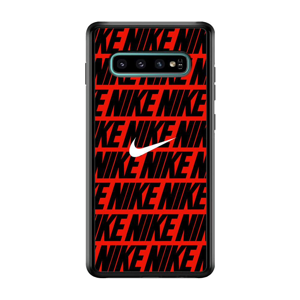 Nike in Red Samsung Galaxy S10 Case-Mobile Phone Case-Rubber Black (2D Case)-Altracase