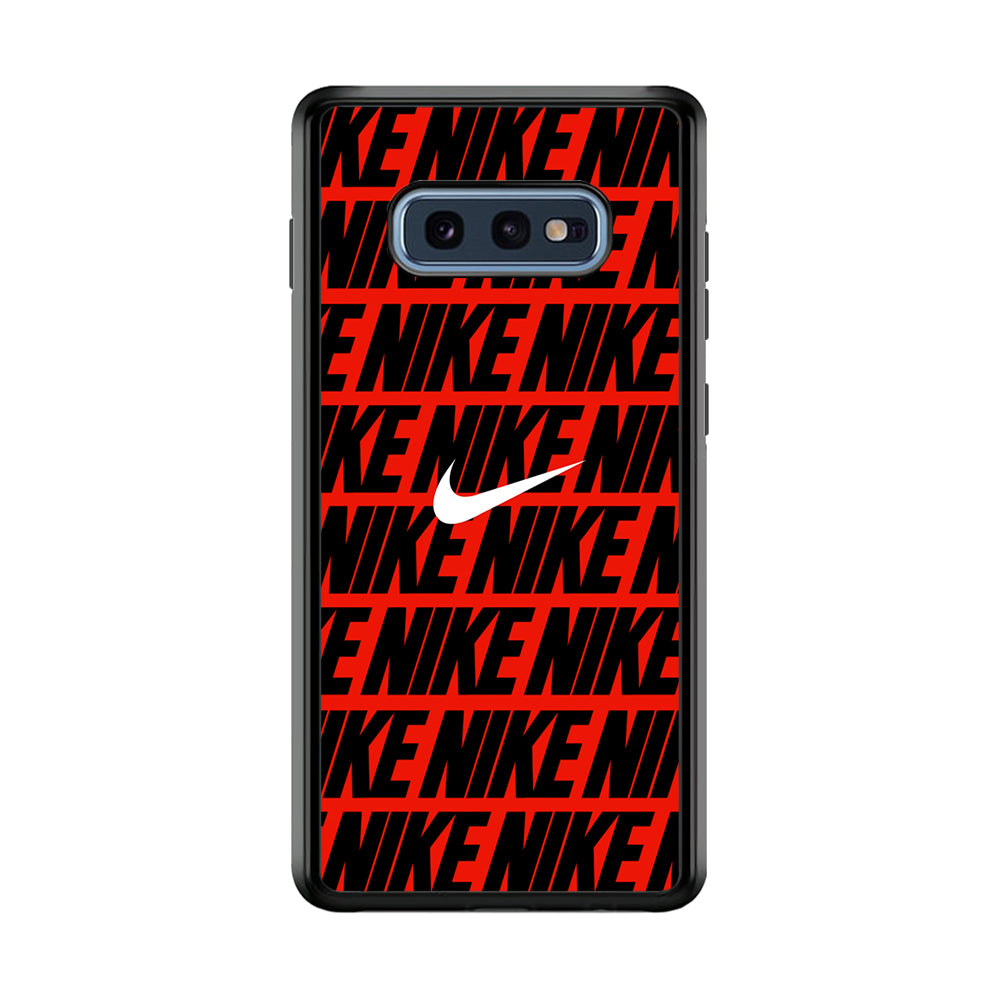Nike in Red Samsung Galaxy S10E Case-Mobile Phone Case-Rubber Black (2D Case)-Altracase