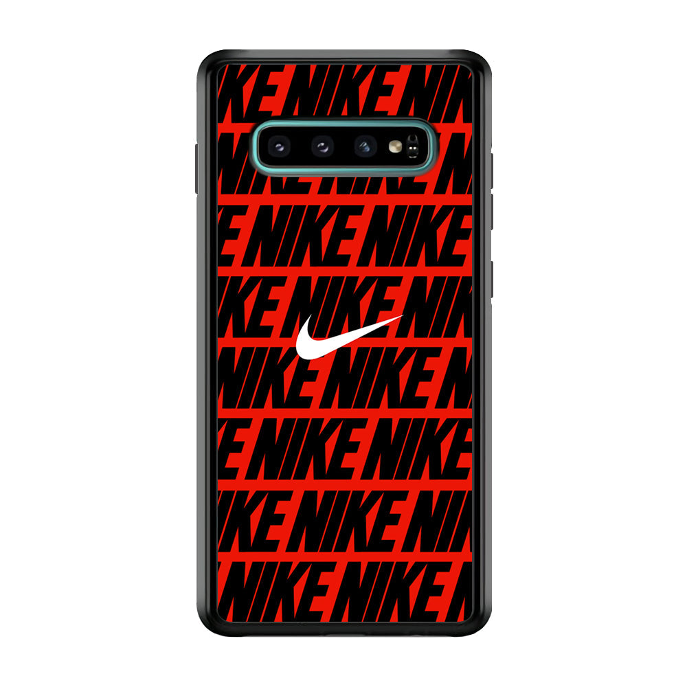 Nike in Red Samsung Galaxy S10 Plus Case-Mobile Phone Case-Rubber Black (2D Case)-Altracase