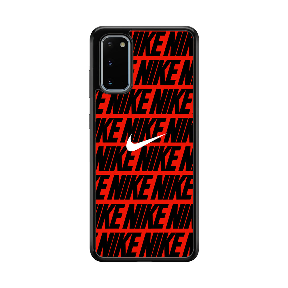 Nike in Red Samsung Galaxy S20 Case-Mobile Phone Case-Rubber Black (2D Case)-Altracase