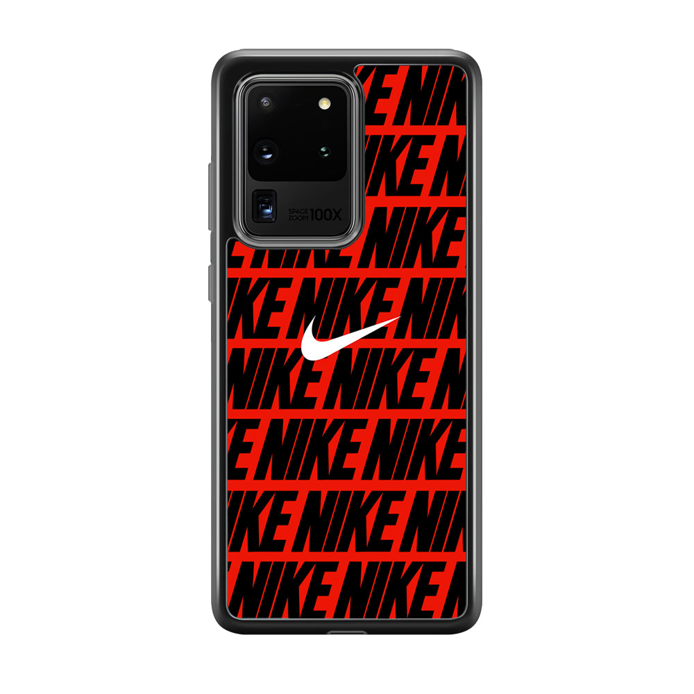 Nike in Red Samsung Galaxy S20 Ultra Case-Mobile Phone Case-Rubber Black (2D Case)-Altracase