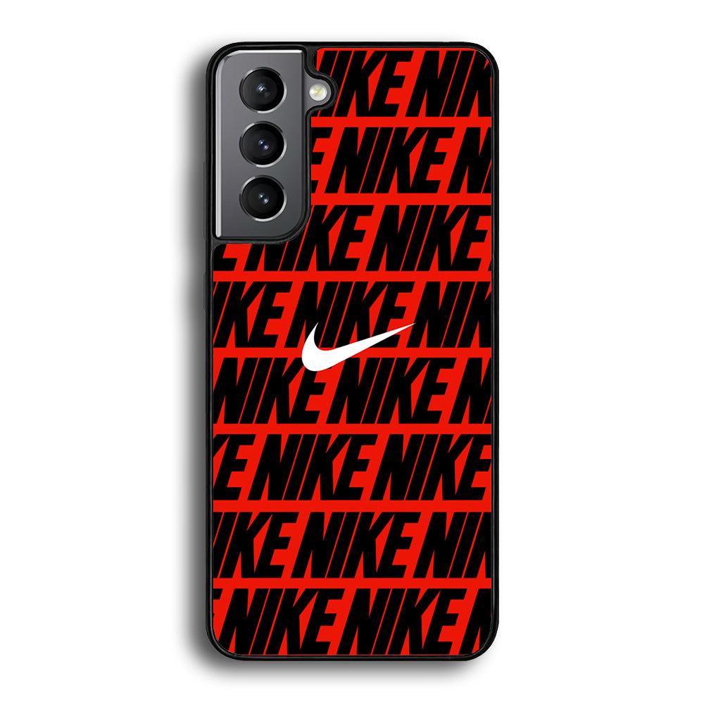 Nike in Red Samsung Galaxy S21 Plus Case-Mobile Phone Case-Rubber Black (2D Case)-Altracase