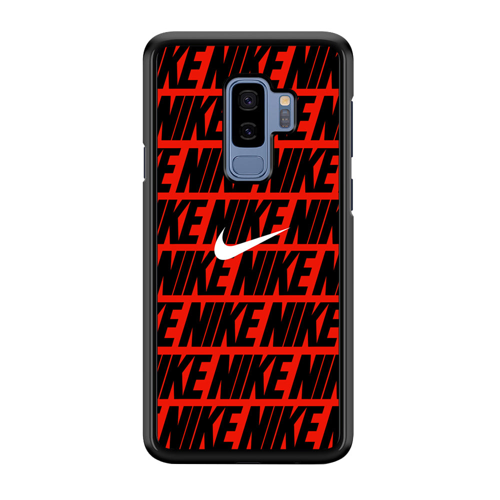 Nike in Red Samsung Galaxy S9 Plus Case-Mobile Phone Case-Rubber Black (2D Case)-Altracase