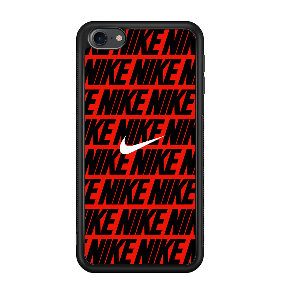 Nike in Red iPod Touch 6 Case-Mobile Phone Case-Rubber Black (2D Case)-Altracase