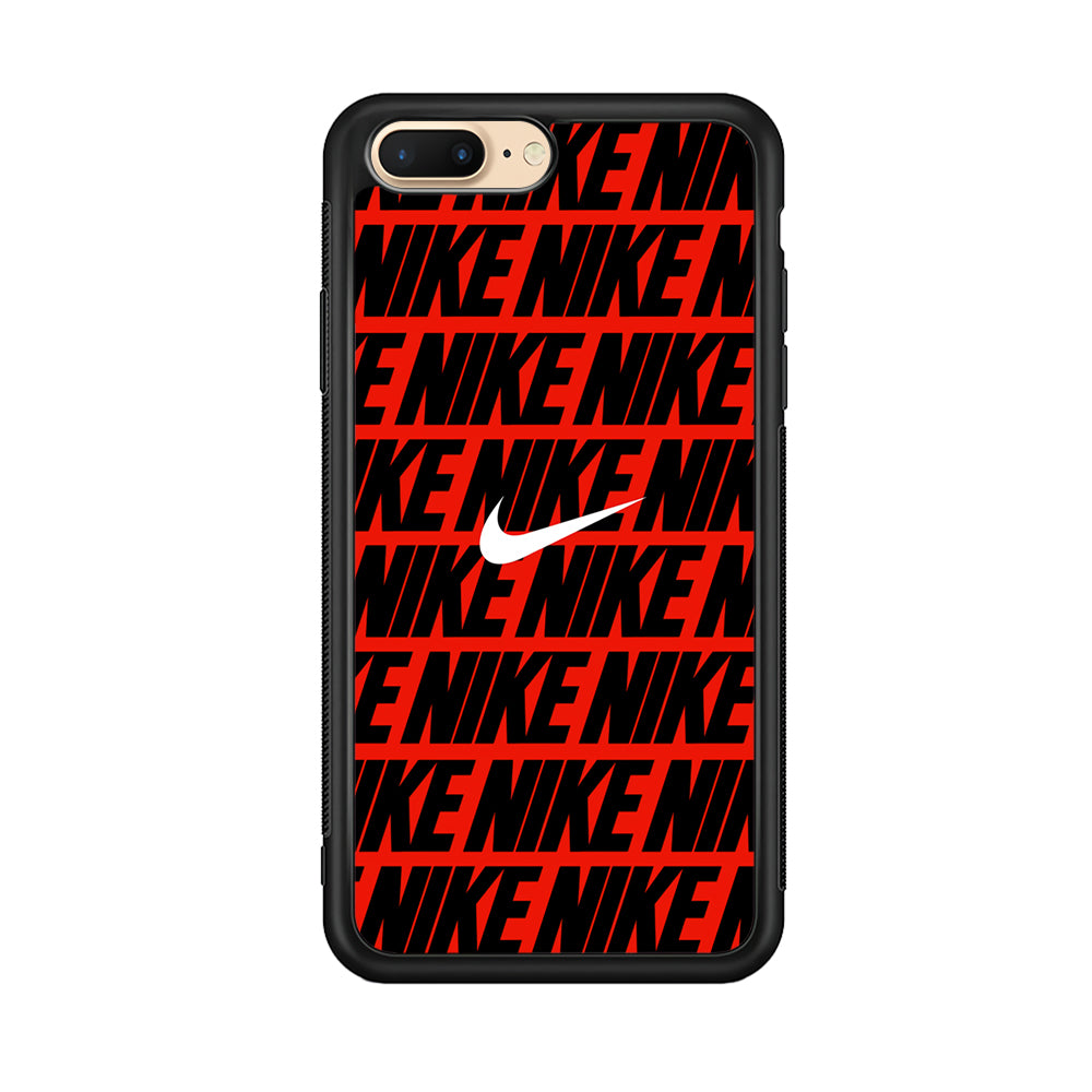 Nike in Red iPhone 8 Plus Case-Mobile Phone Case-Rubber Black (2D Case)-Altracase