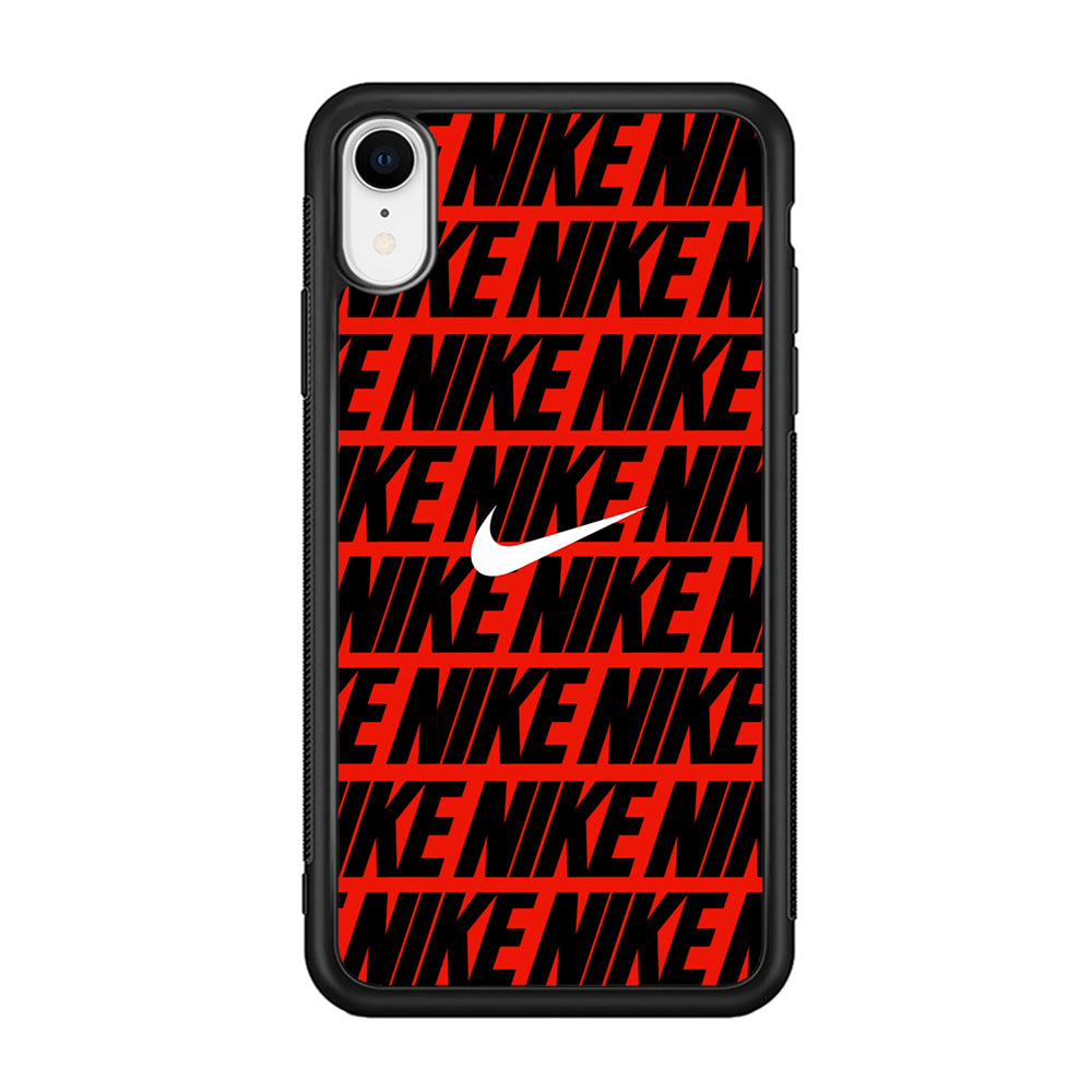 Nike in Red iPhone XR Case-Mobile Phone Case-Rubber Black (2D Case)-Altracase