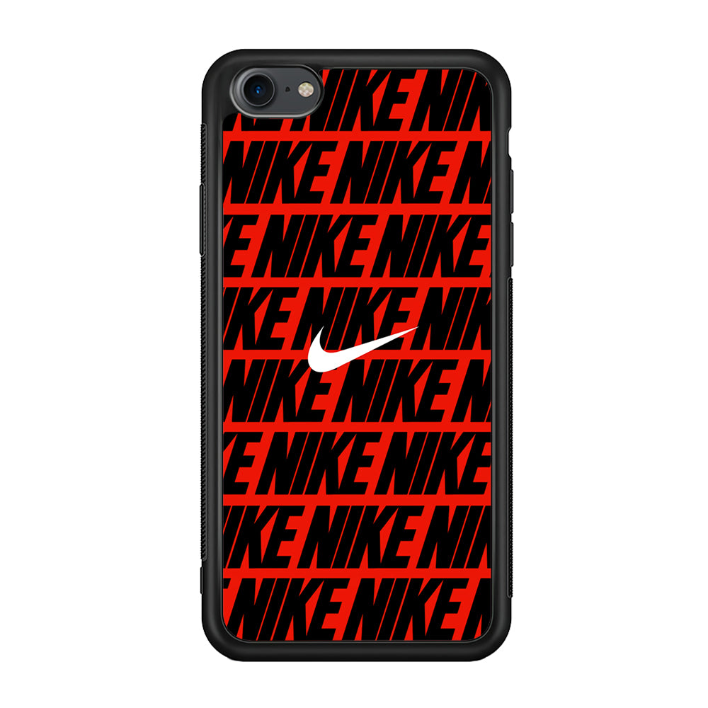 Nike in Red iPhone 8 Case-Mobile Phone Case-Rubber Black (2D Case)-Altracase