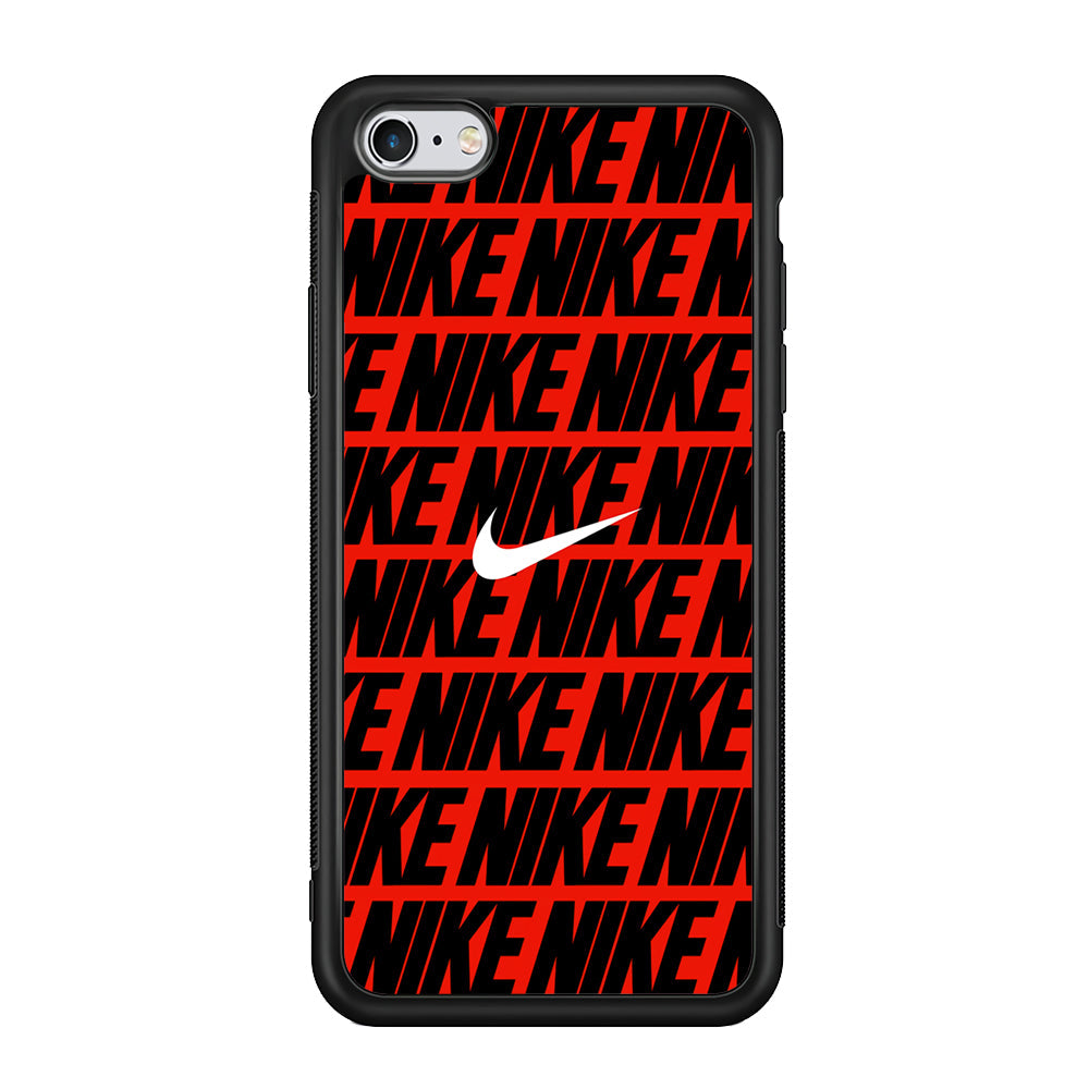 Nike in Red iPhone 6 | 6s Case-Mobile Phone Case-Rubber Black (2D Case)-Altracase