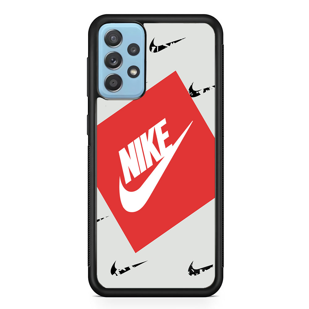 Nike in Red Box Samsung Galaxy A52 Case-Mobile Phone Case-Rubber Black (2D Case)-Altracase