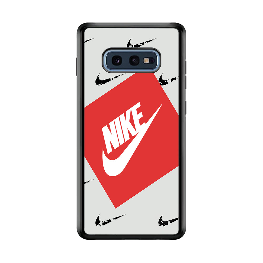 Nike in Red Box Samsung Galaxy S10E Case-Mobile Phone Case-Rubber Black (2D Case)-Altracase