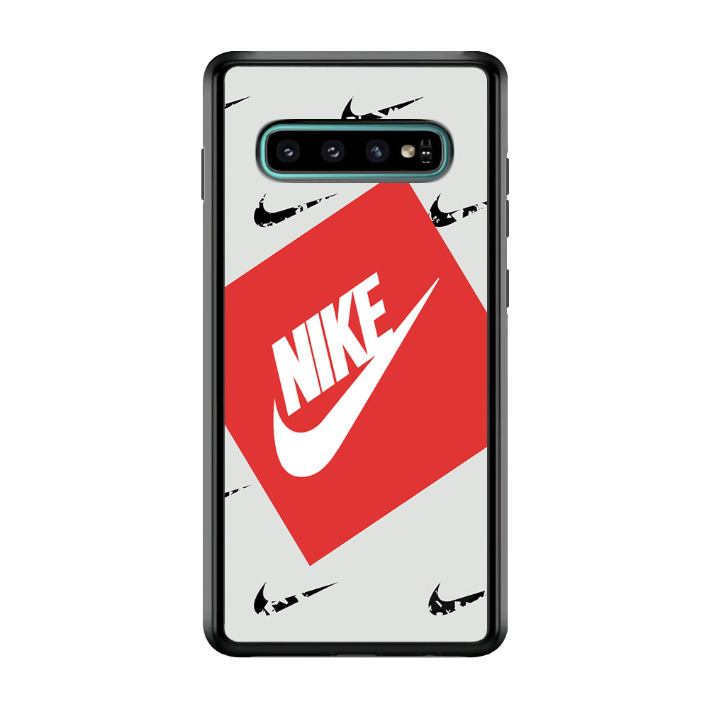 Nike in Red Box Samsung Galaxy S10 Plus Case-Mobile Phone Case-Rubber Black (2D Case)-Altracase