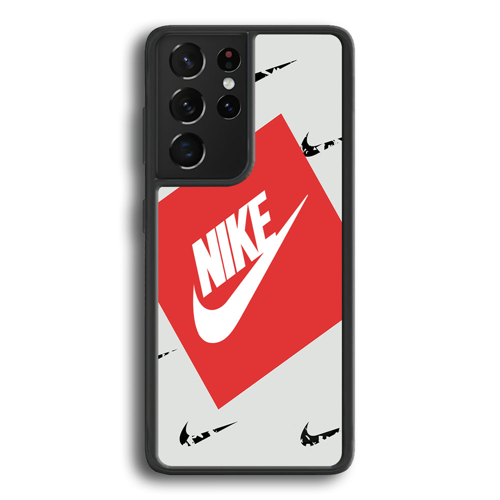 Nike in Red Box Samsung Galaxy S21 Ultra Case-Mobile Phone Case-Rubber Black (2D Case)-Altracase