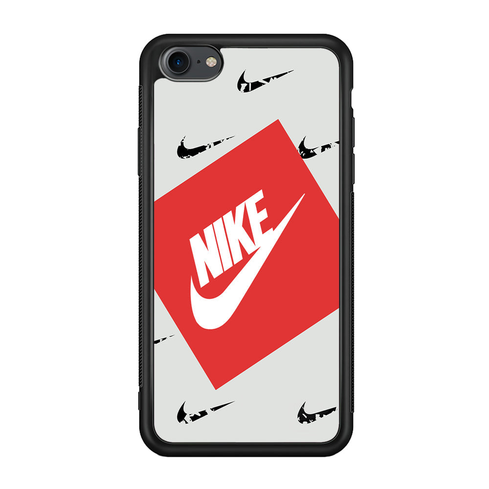 Nike in Red Box iPhone SE 3 2022 Case-Mobile Phone Case-Rubber Black (2D Case)-Altracase