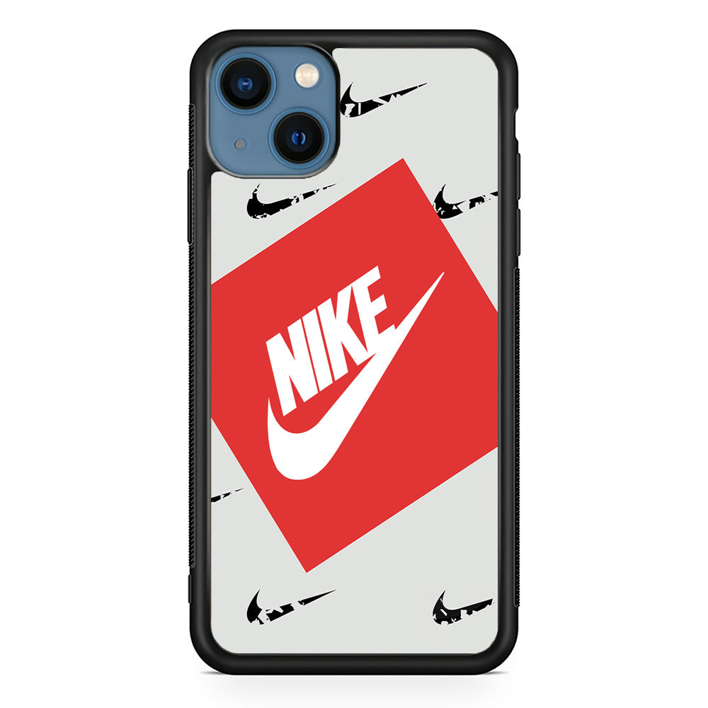 Nike in Red Box iPhone 13 Case-Mobile Phone Case-Rubber Black (2D Case)-Altracase