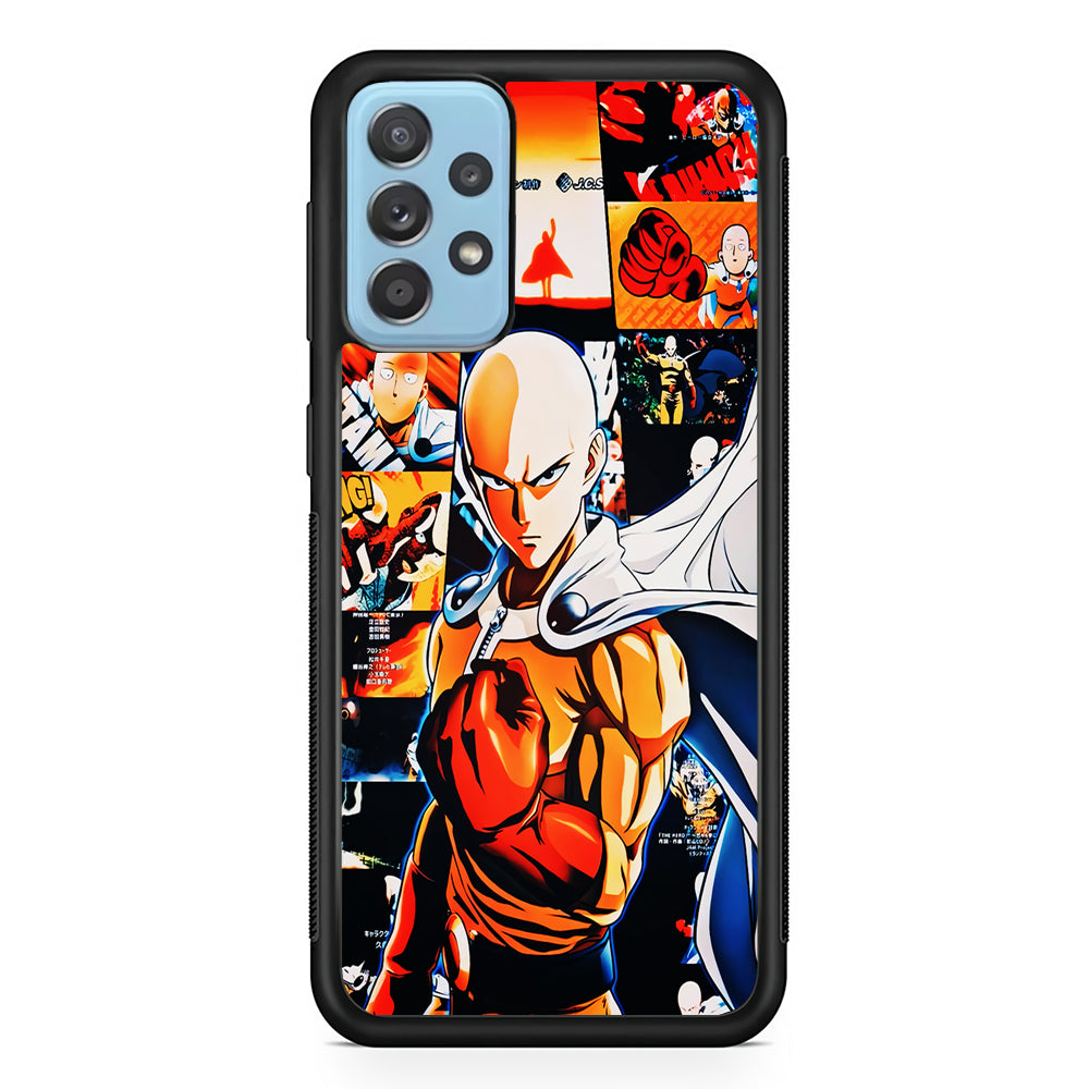 OPM Saitama Aesthetic Samsung Galaxy A72 Case-Phone Case-Rubber Black (2D Case)-Altracase