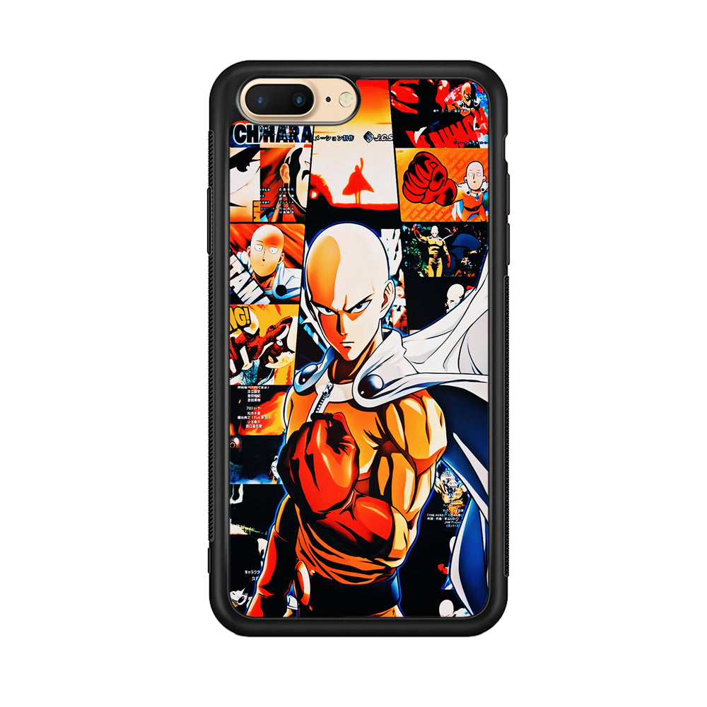 OPM Saitama Aesthetic iPhone 8 Plus Case-Phone Case-Rubber Black (2D Case)-Altracase
