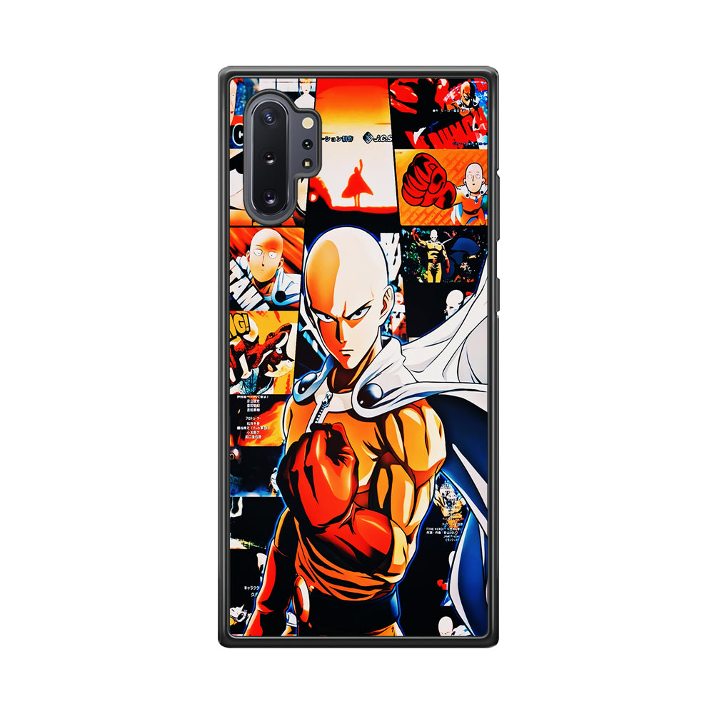 OPM Saitama Aesthetic Samsung Galaxy Note 10 Plus Case-Phone Case-Rubber Black (2D Case)-Altracase