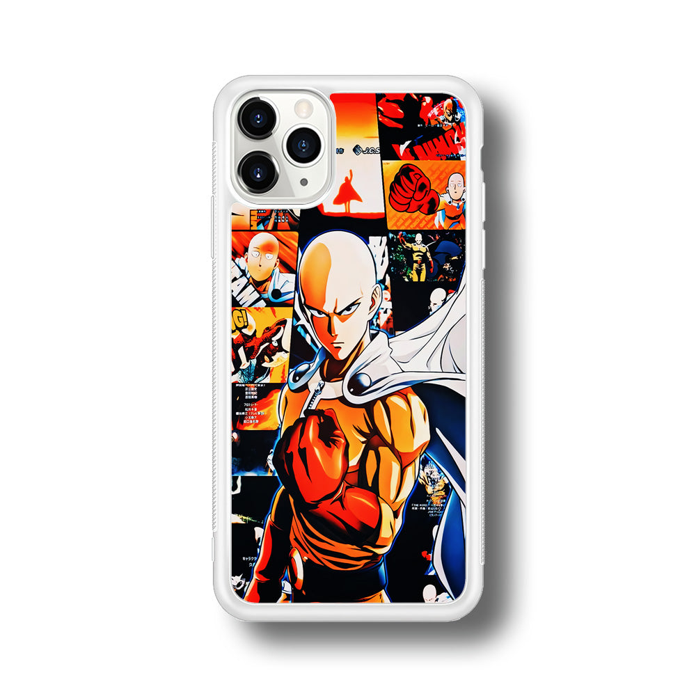 OPM Saitama Aesthetic iPhone 11 Pro Max Case-Phone Case-Rubber White (2D Case)-Altracase