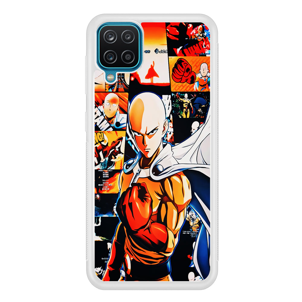 OPM Saitama Aesthetic Samsung Galaxy A12 Case-Phone Case-Rubber White (2D Case)-Altracase
