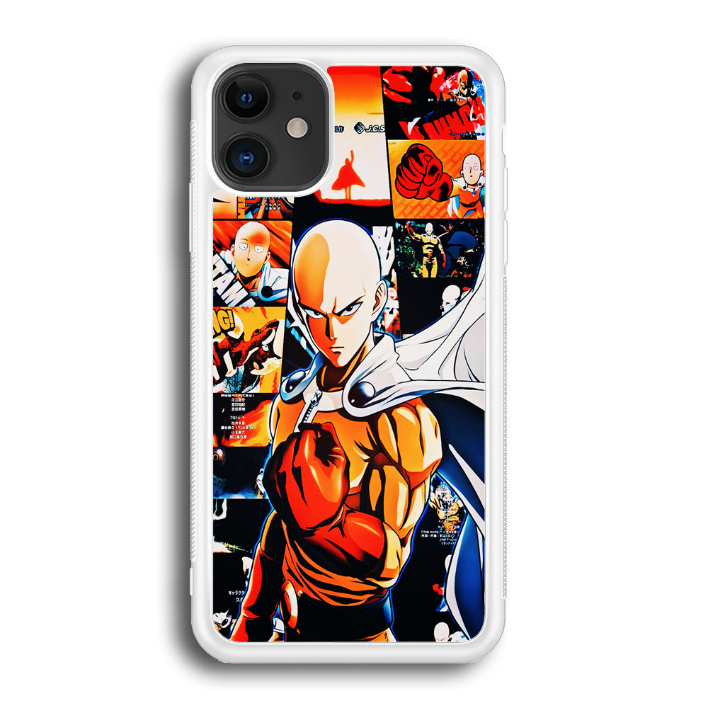 OPM Saitama Aesthetic iPhone 12 Mini Case-Phone Case-Rubber White (2D Case)-Altracase