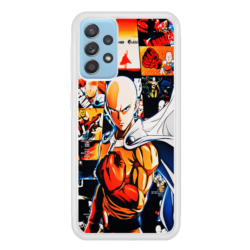 OPM Saitama Aesthetic Samsung Galaxy A72 Case-Phone Case-Rubber White (2D Case)-Altracase