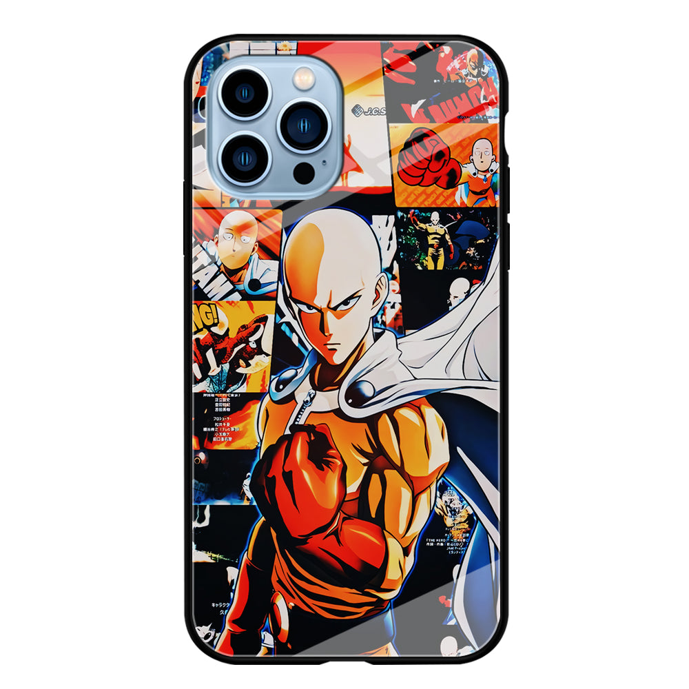 OPM Saitama Aesthetic iPhone 15 Pro Max Case-Phone Case-Tempered Glass Case-Altracase