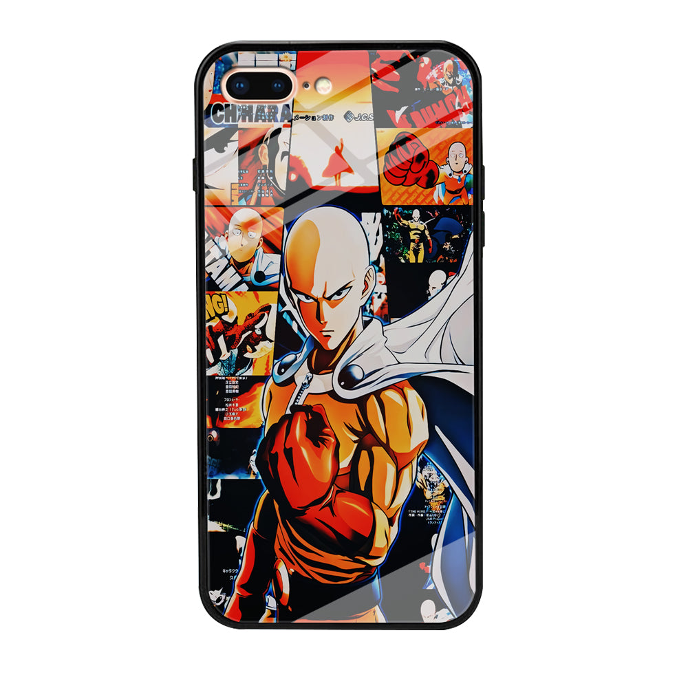 OPM Saitama Aesthetic iPhone 8 Plus Case-Phone Case-Tempered Glass Case-Altracase