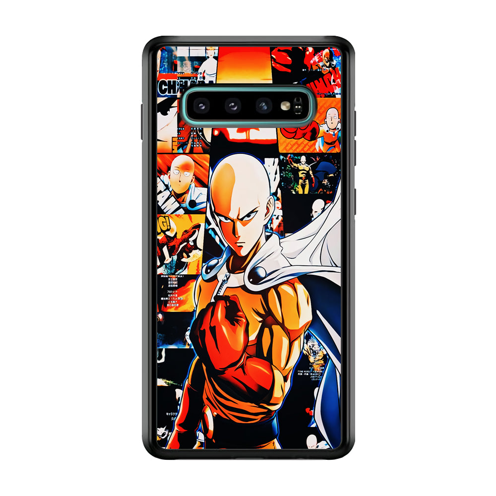 OPM Saitama Aesthetic Samsung Galaxy S10 Plus Case-Phone Case-Rubber Black (2D Case)-Altracase