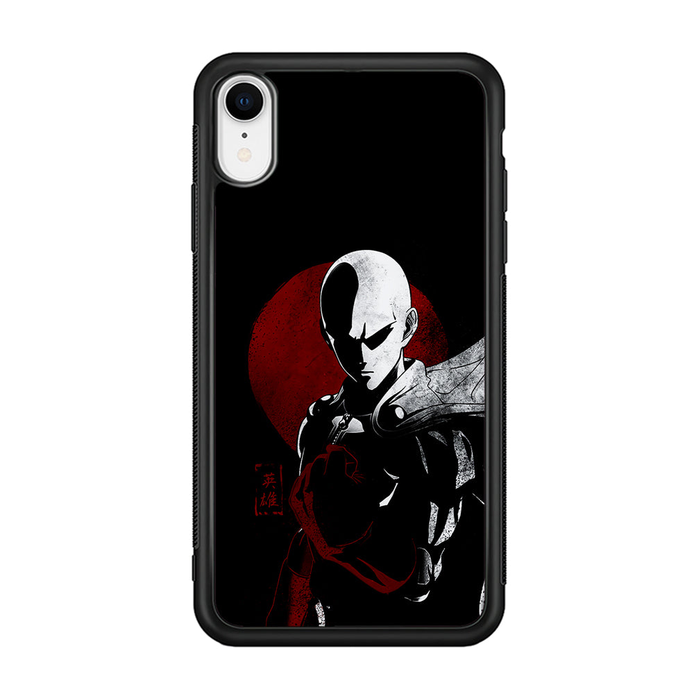 OPM Saitama Invincible iPhone XR Case-Phone Case-Rubber Black (2D Case)-Altracase