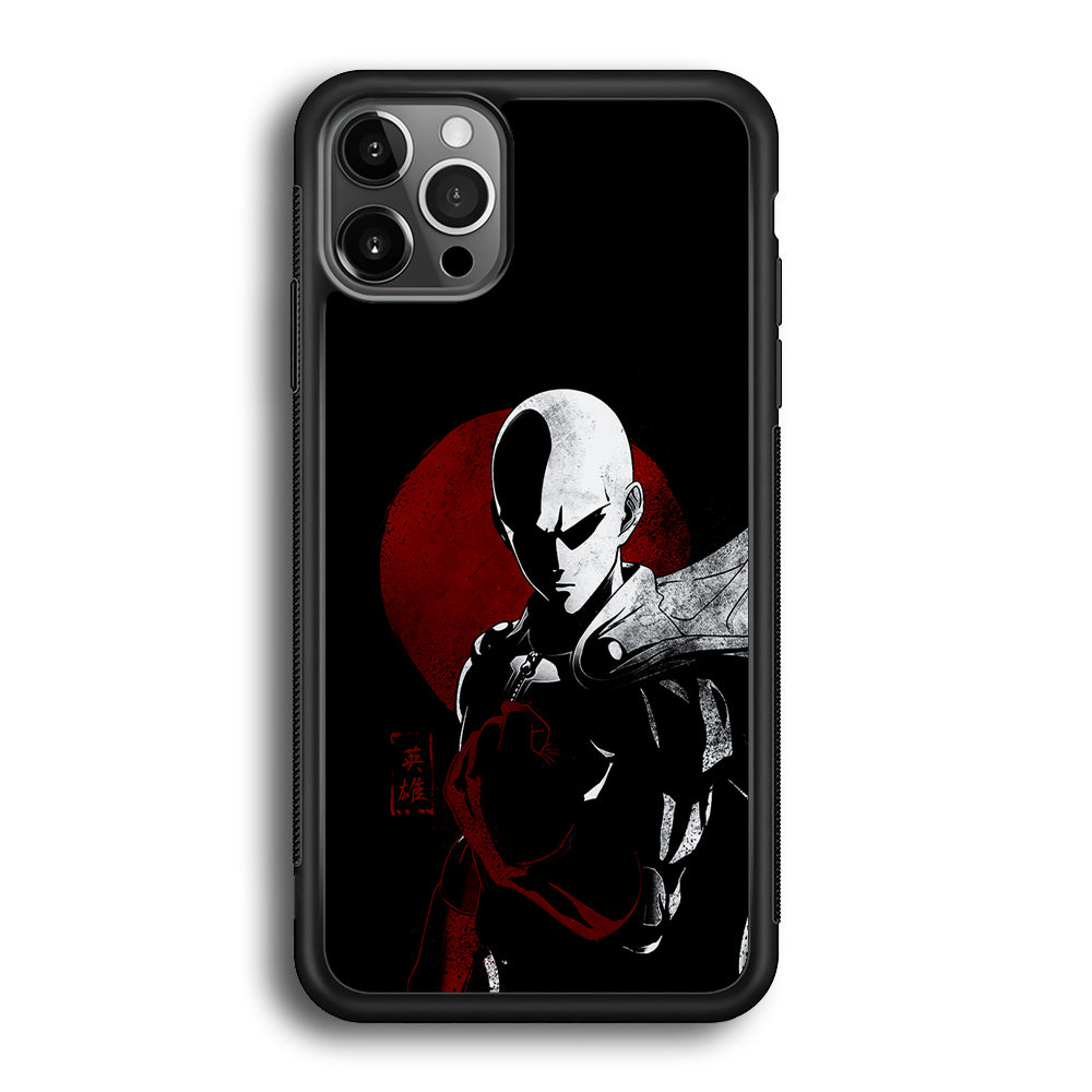 OPM Saitama Invincible iPhone 12 Pro Max Case-Phone Case-Rubber Black (2D Case)-Altracase