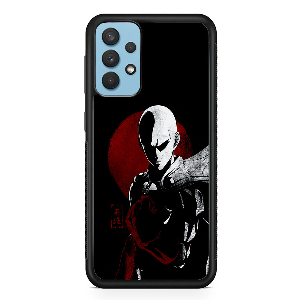 OPM Saitama Invincible Samsung Galaxy A32 Case-Phone Case-Rubber Black (2D Case)-Altracase