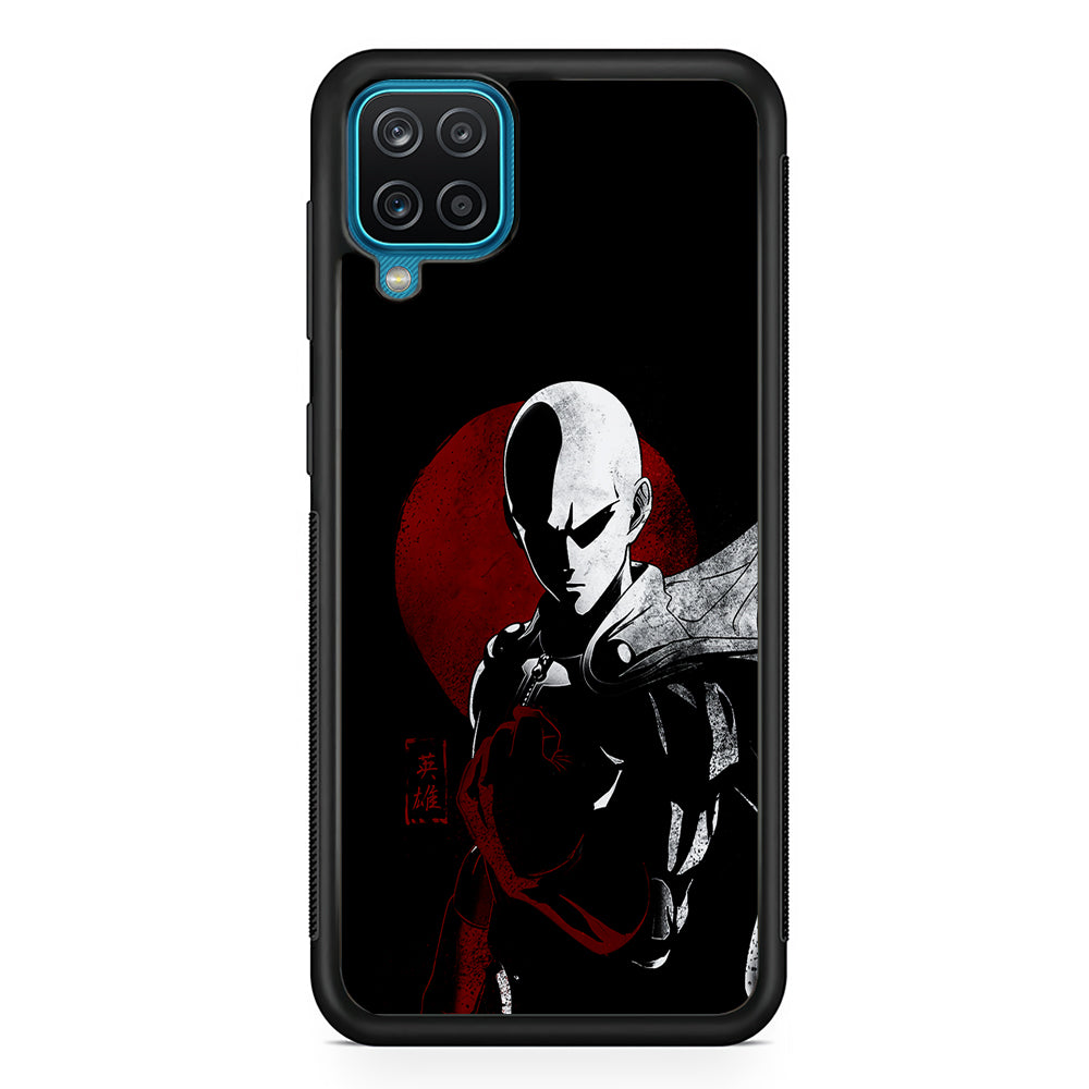 OPM Saitama Invincible Samsung Galaxy A12 Case-Phone Case-Rubber Black (2D Case)-Altracase