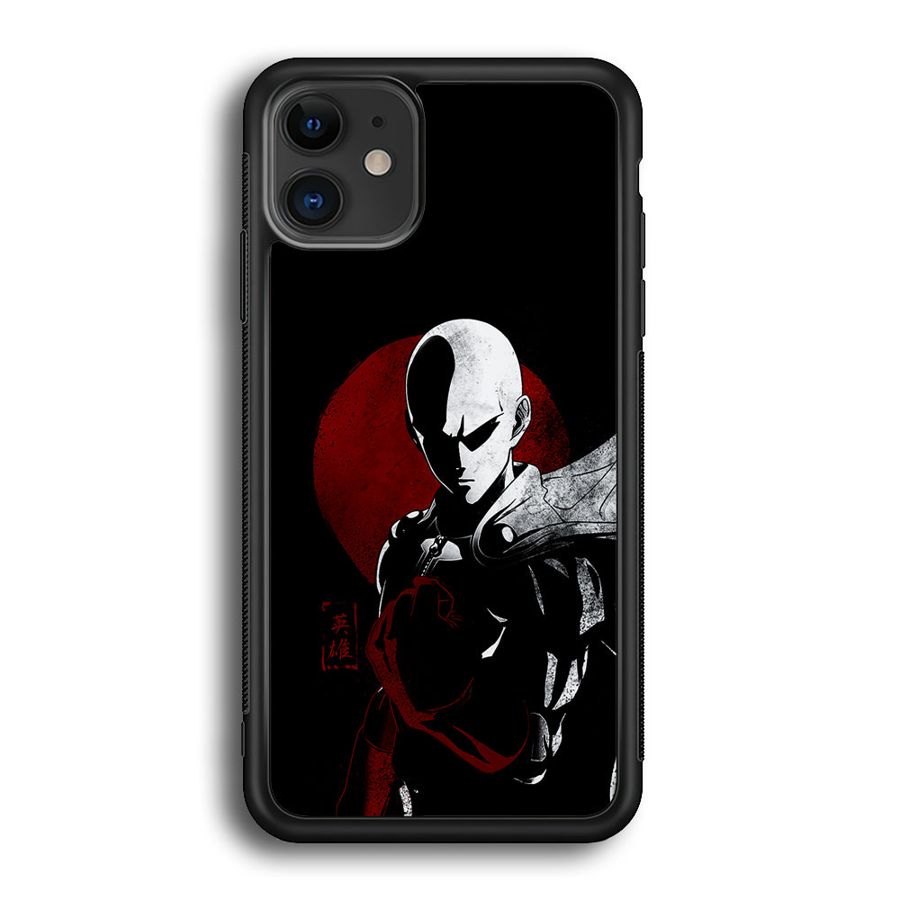 OPM Saitama Invincible iPhone 12 Case-Phone Case-Rubber Black (2D Case)-Altracase