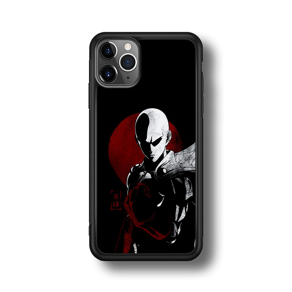 OPM Saitama Invincible iPhone 11 Pro Max Case-Phone Case-Rubber Black (2D Case)-Altracase