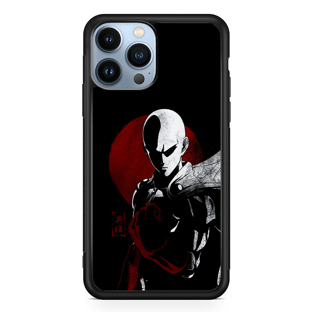 OPM Saitama Invincible iPhone 15 Pro Max Case-Phone Case-Rubber Black (2D Case)-Altracase