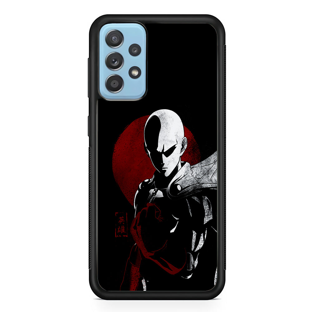 OPM Saitama Invincible Samsung Galaxy A72 Case-Phone Case-Rubber Black (2D Case)-Altracase