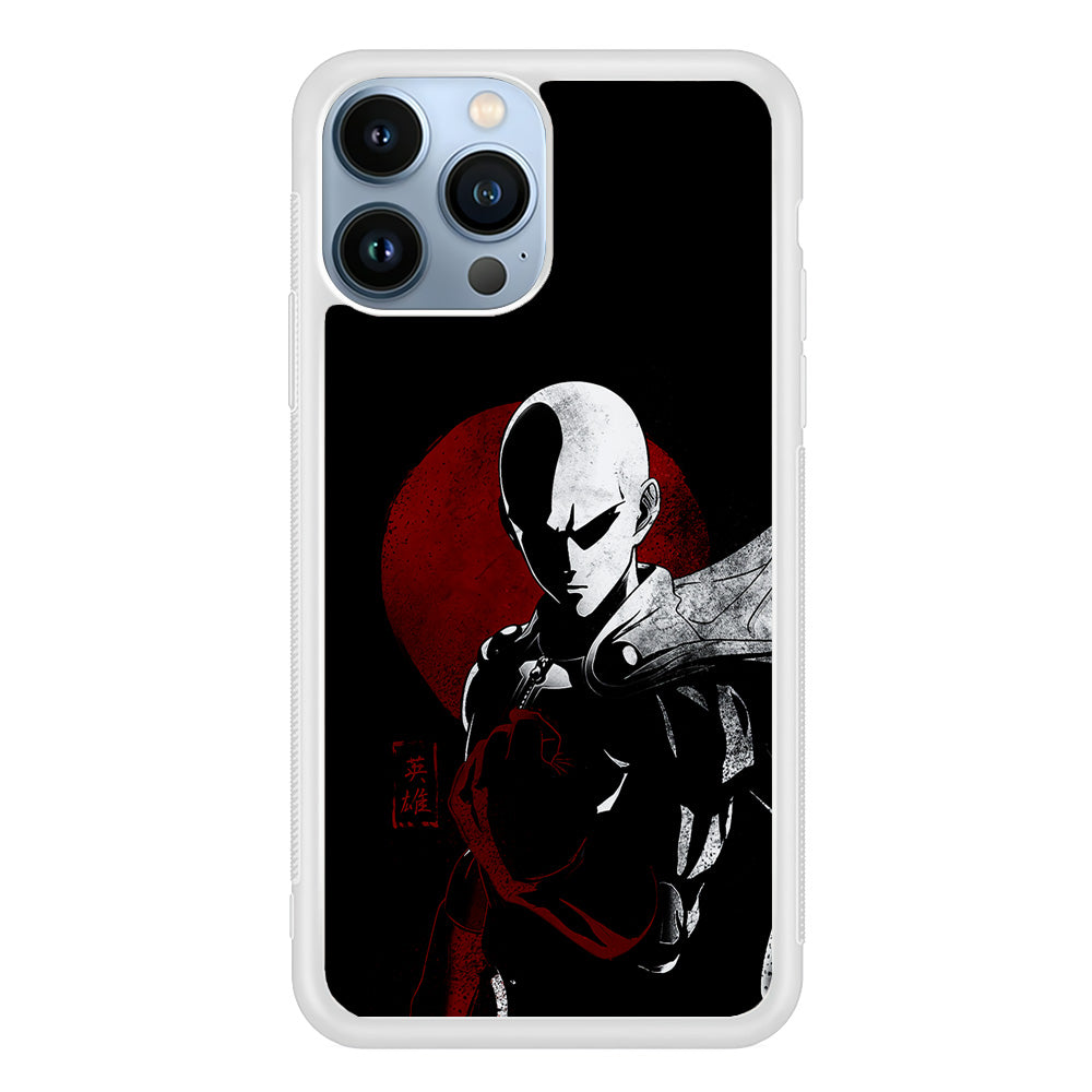 OPM Saitama Invincible iPhone 15 Pro Max Case-Phone Case-Rubber White (2D Case)-Altracase