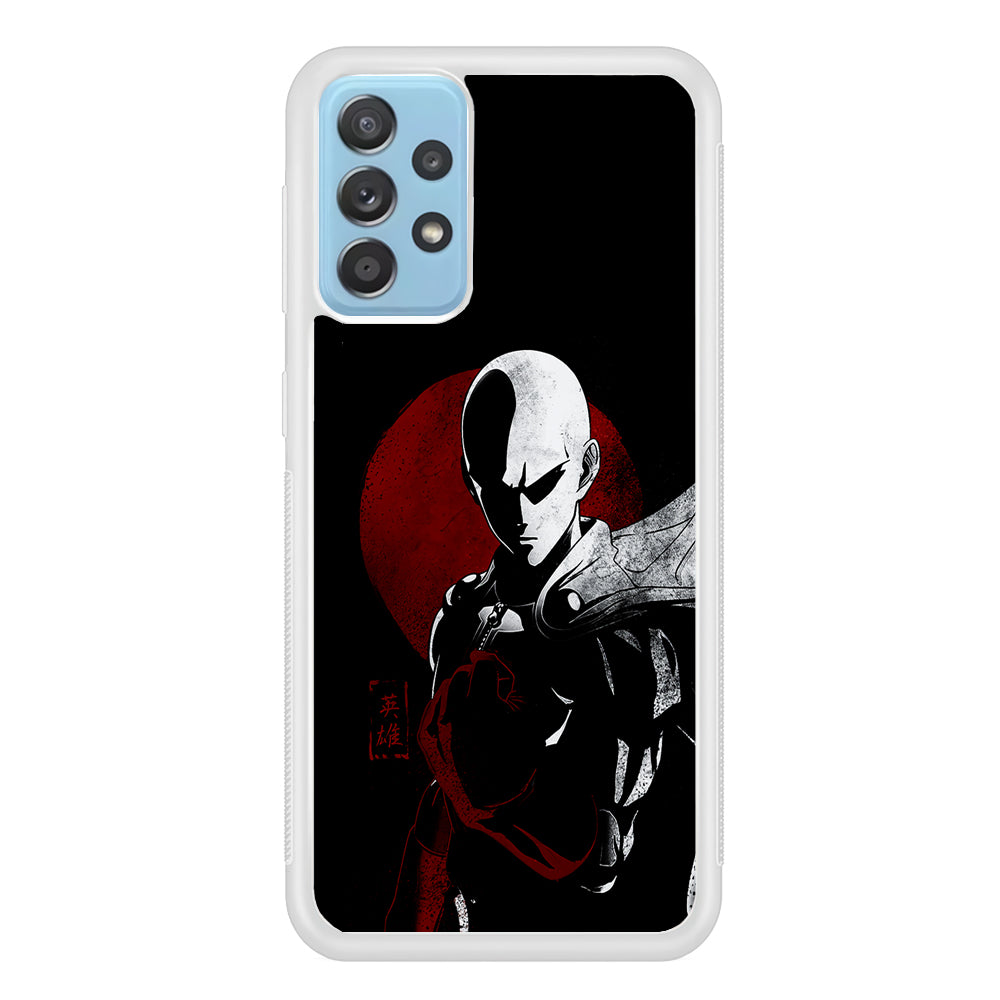 OPM Saitama Invincible Samsung Galaxy A72 Case-Phone Case-Rubber White (2D Case)-Altracase