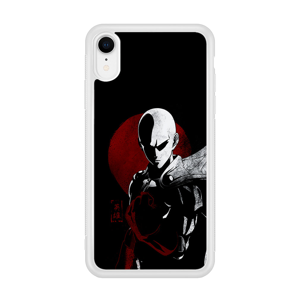 OPM Saitama Invincible iPhone XR Case-Phone Case-Rubber White (2D Case)-Altracase