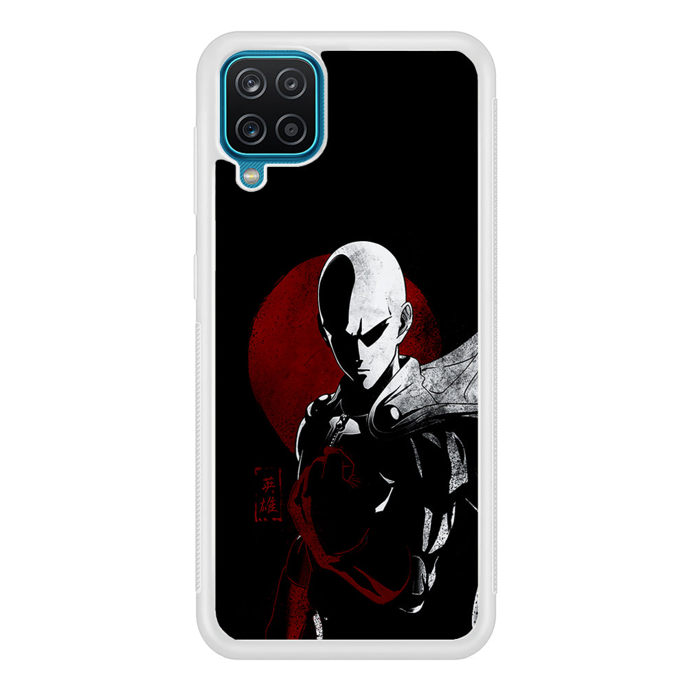 OPM Saitama Invincible Samsung Galaxy A12 Case-Phone Case-Rubber White (2D Case)-Altracase